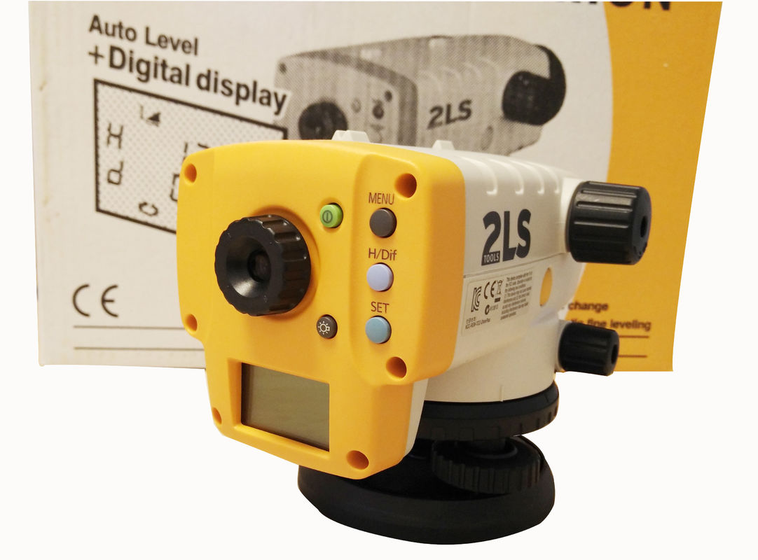 Yellow Color Digital Auto Level 28X Magnification 0 . 9 - 30M Range